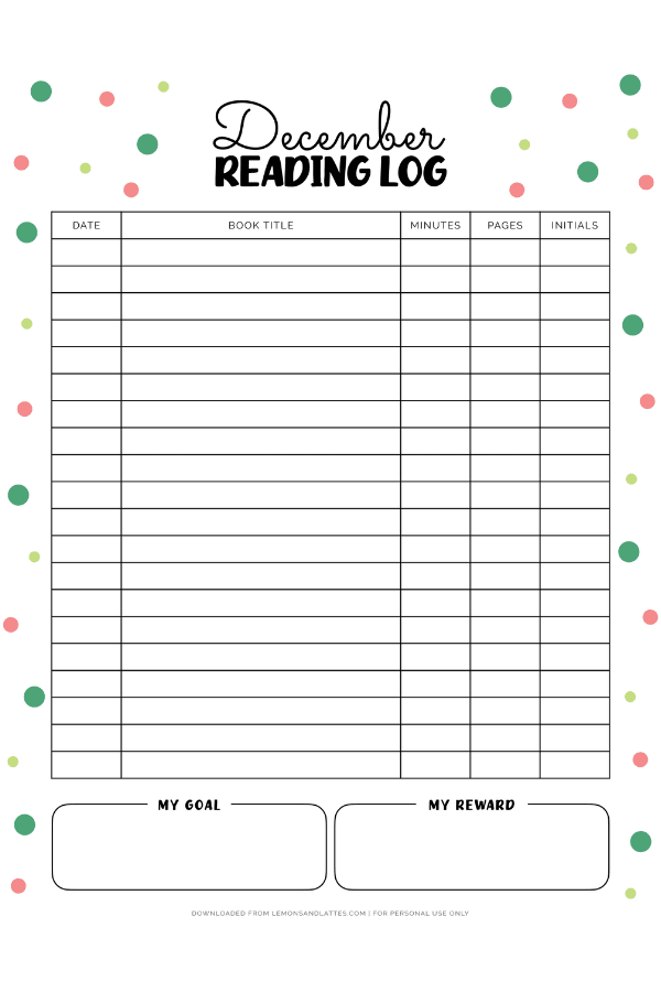 December reading log