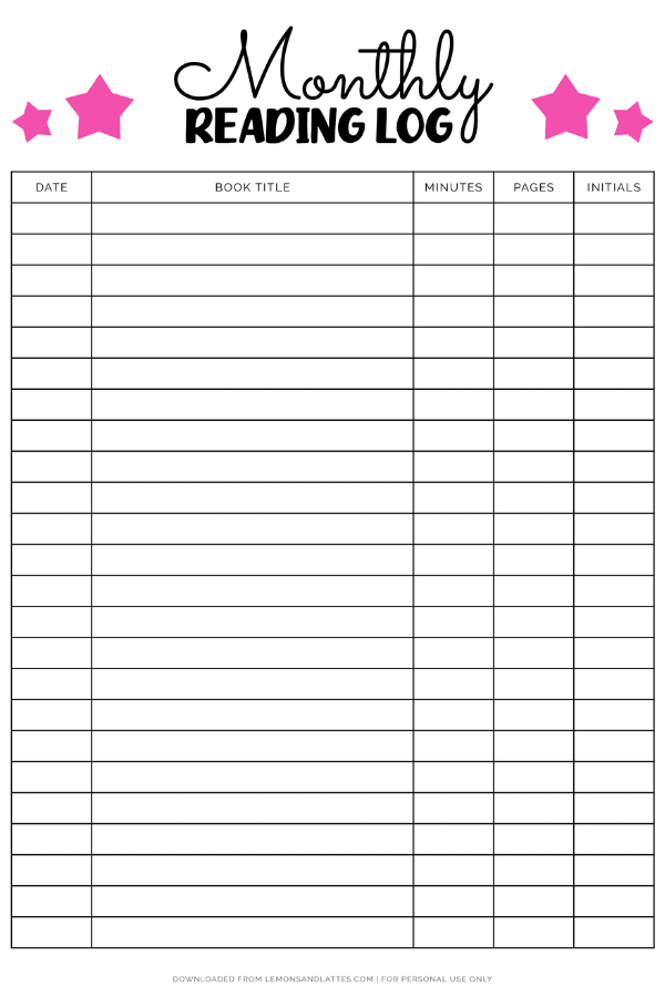 103 Free Printable Reading Logs