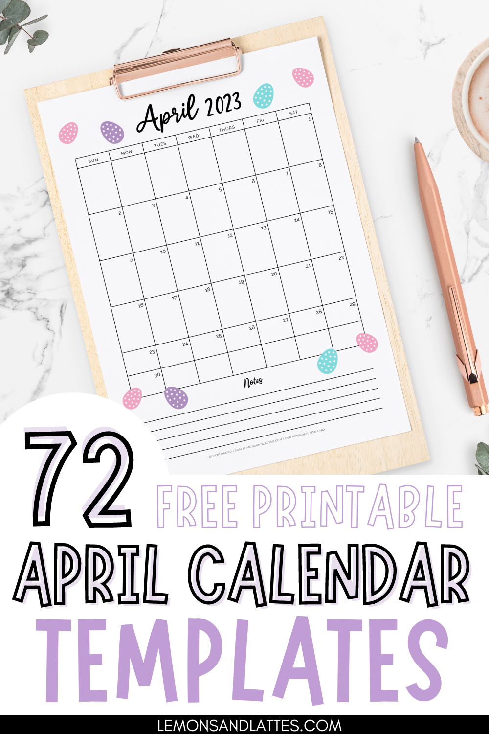 20 Cute Printable April 2024 Calendars