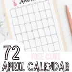 april calendar printable