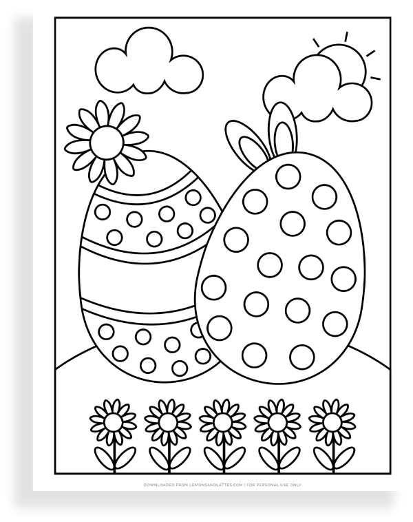 easy easter egg coloring pages