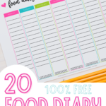 food diary printable templates