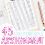 free printable assignment tracker