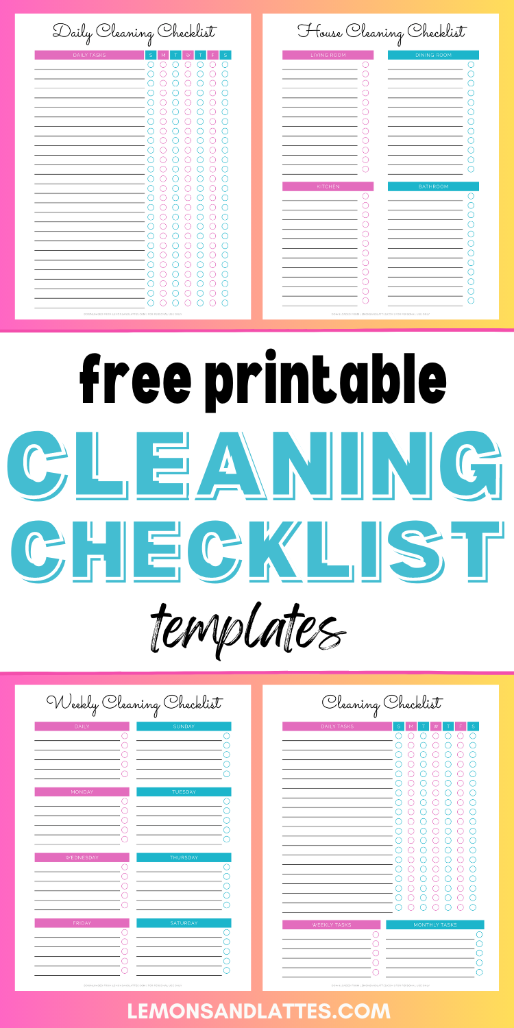 Blank Printable House Cleaning - Free Printable Cleaning Checklist Templates Pin3 