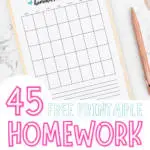 free printable homework planner
