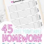 printable homework planner