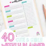 cute and girly weekly planner