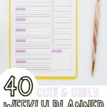 cute and girly weekly planner