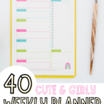 cute and girly weekly planner