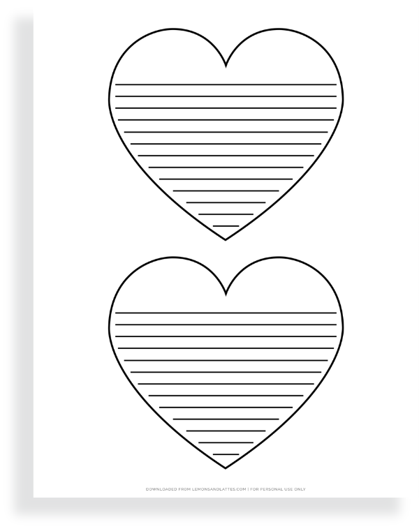 Free Printable Heart-Shaped Writing Templates