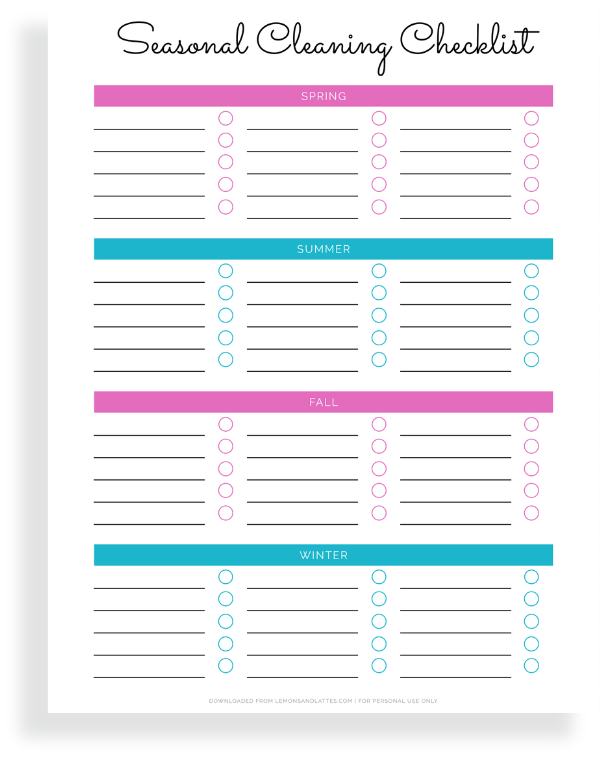 seasonal cleaning checklist