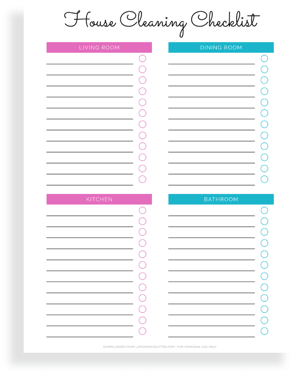 28 Free House Cleaning Checklist Templates