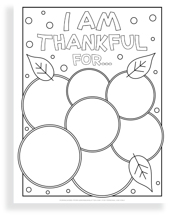 i am thankful for coloring page