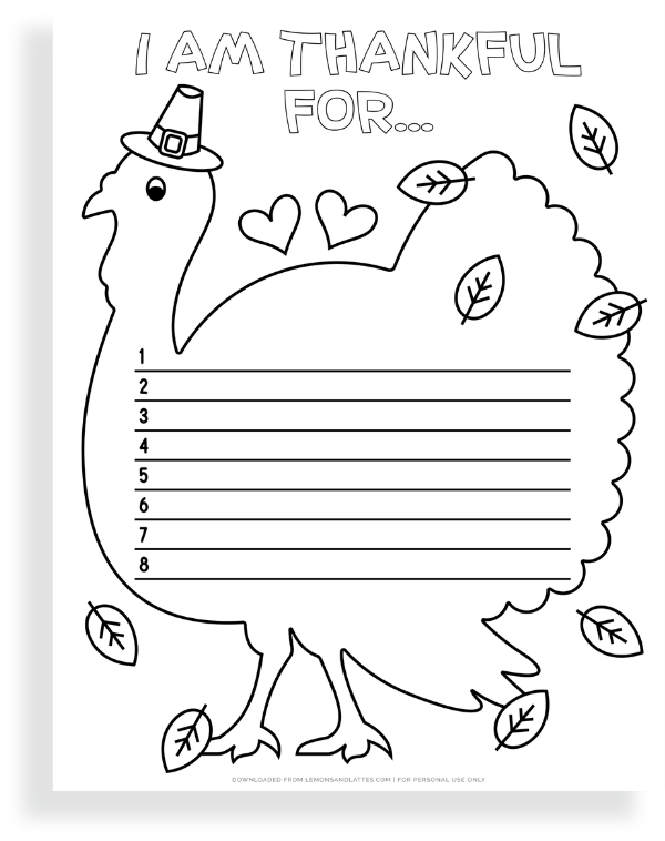 i am thankful for free printable