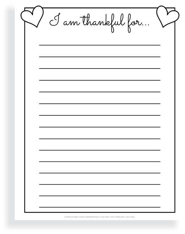 I Am Thankful for Free Printables