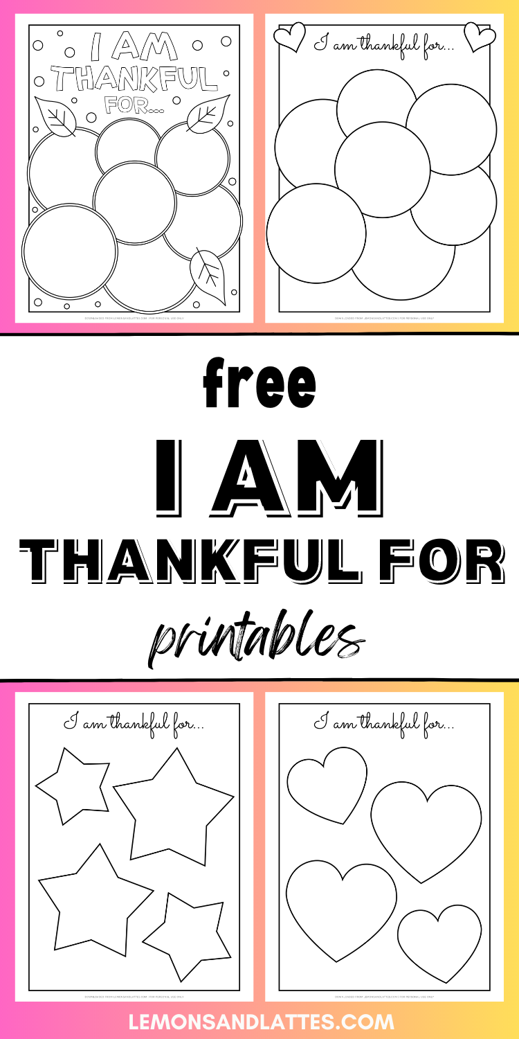 I Am Thankful Printable Sheet - I Am Thankful For Printable Pin2 