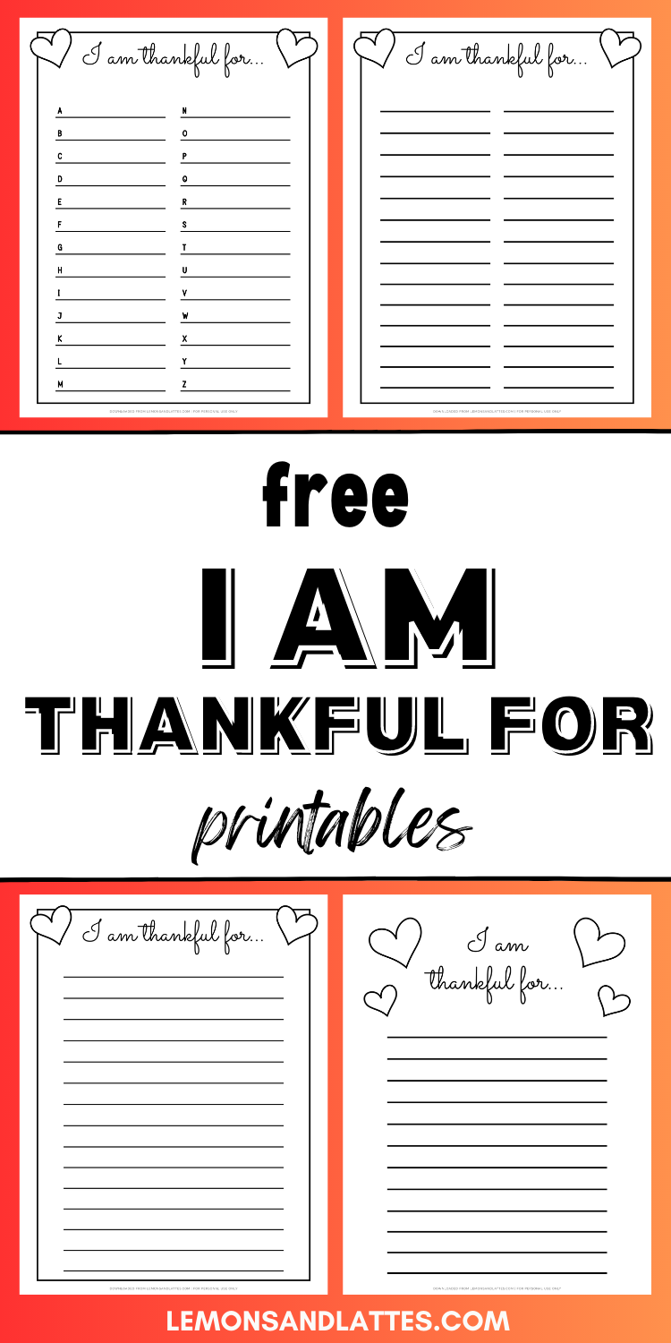 I Am Thankful for Printables