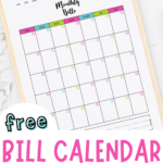free bill calendar printables