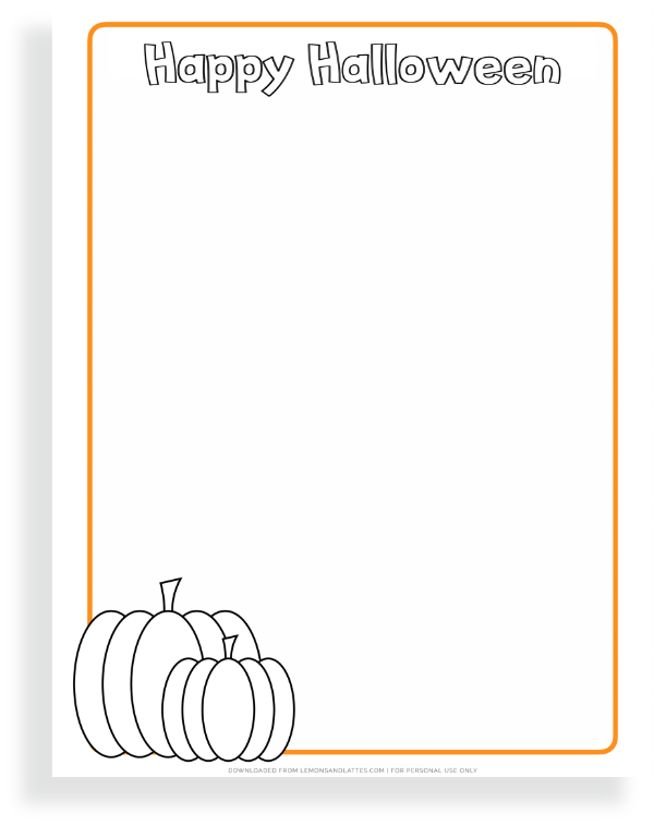 printable halloween writing template