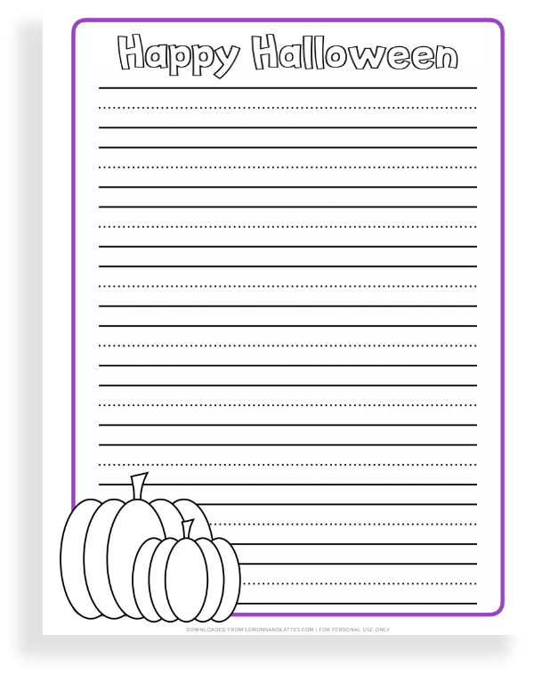 halloween handwriting paper printable