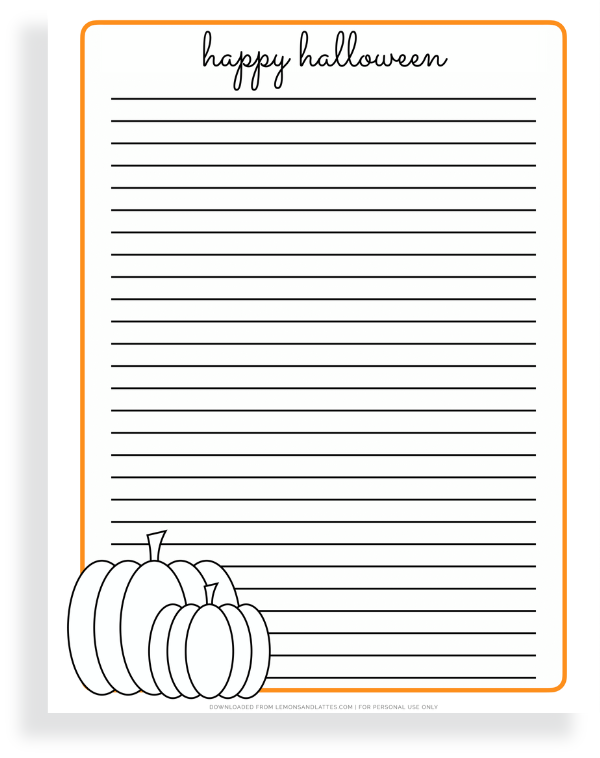 printable halloween writing template