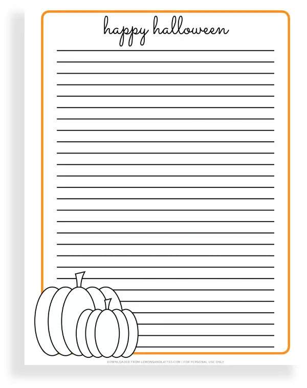 printable halloween writing template