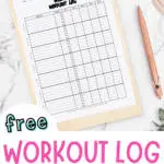 free workout log printables
