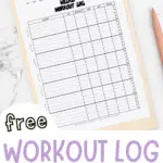 free workout log templates