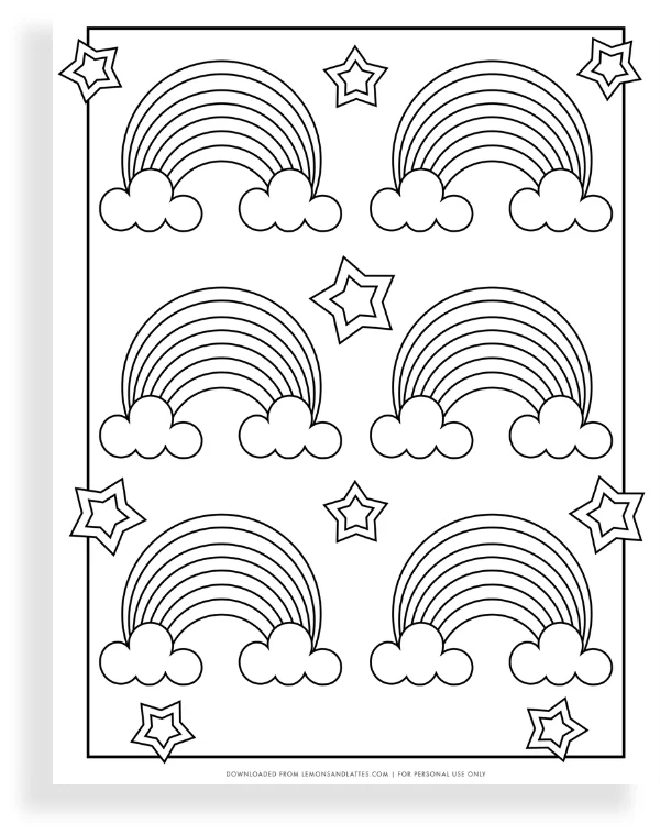 Colorable Rainbows: 100 Free Printable Rainbow Coloring Pages