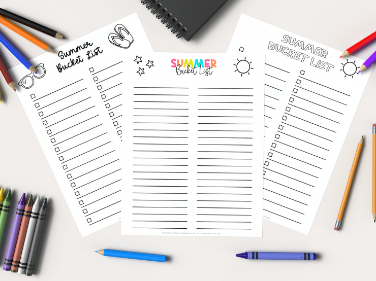 summer bucket list printables