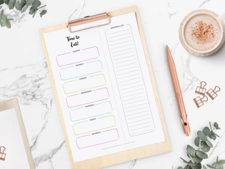 cute meal planner printable