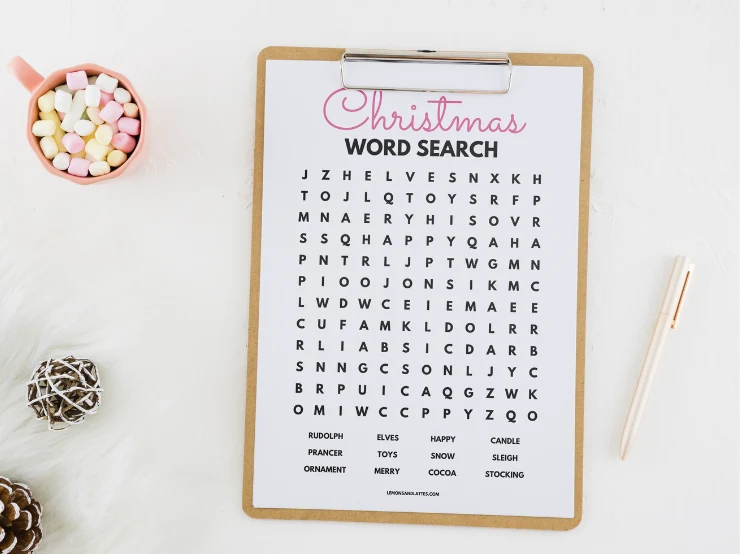 Christmas word search printables
