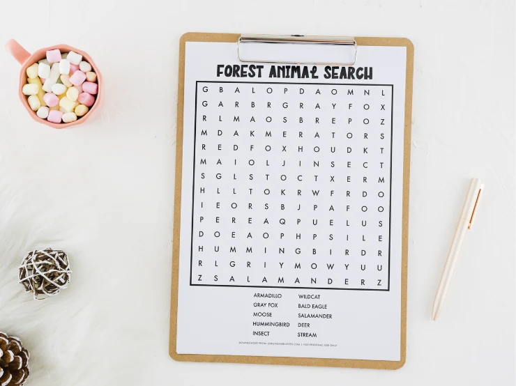 forest animals word search activities
