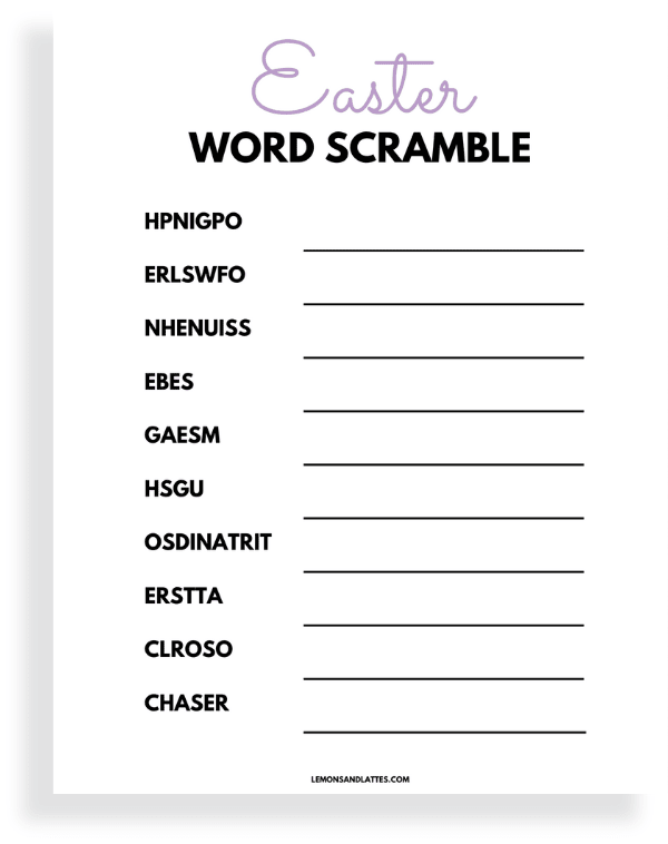 printable easter activity
