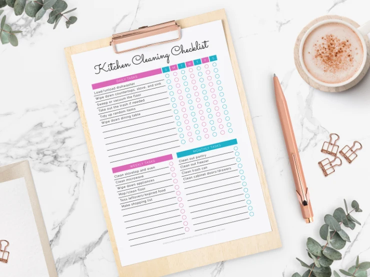 printable kitchen cleaning checklist