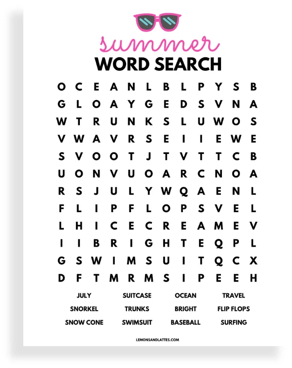 summer word puzzle