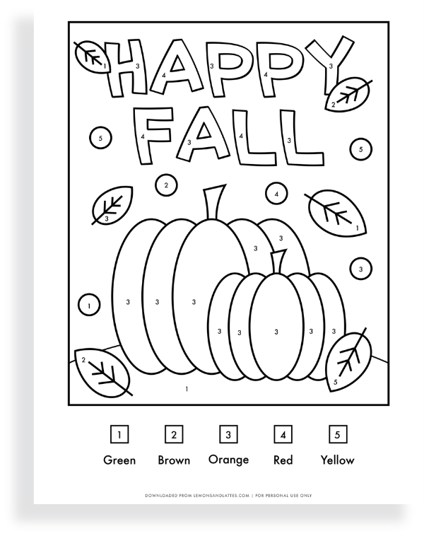 Fall Color By Number Printable Prntbl concejomunicipaldechinu gov co
