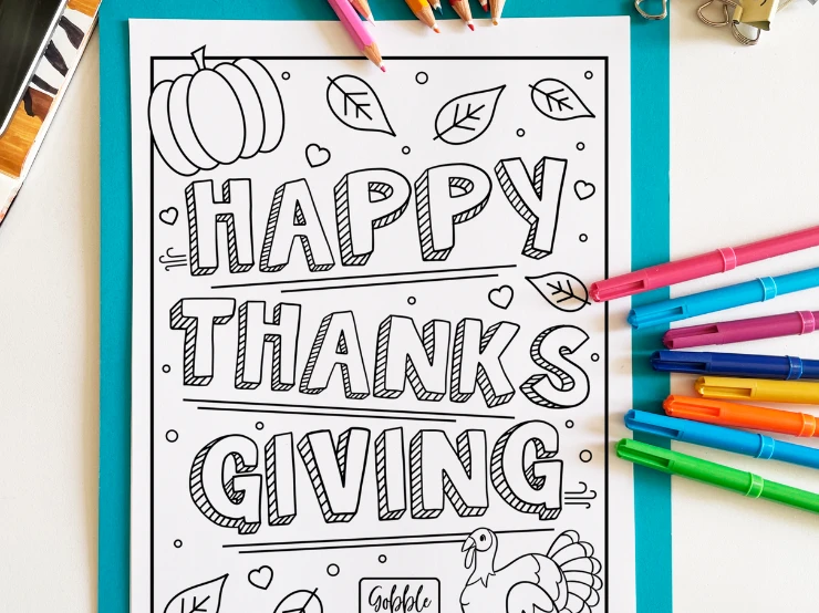 happy thanksgiving coloring pages