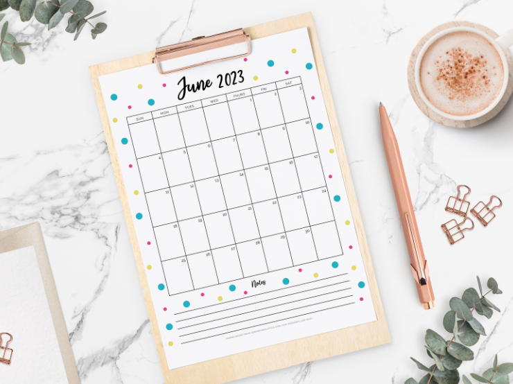 52 Simple and Cute June Calendar Printables 2023
