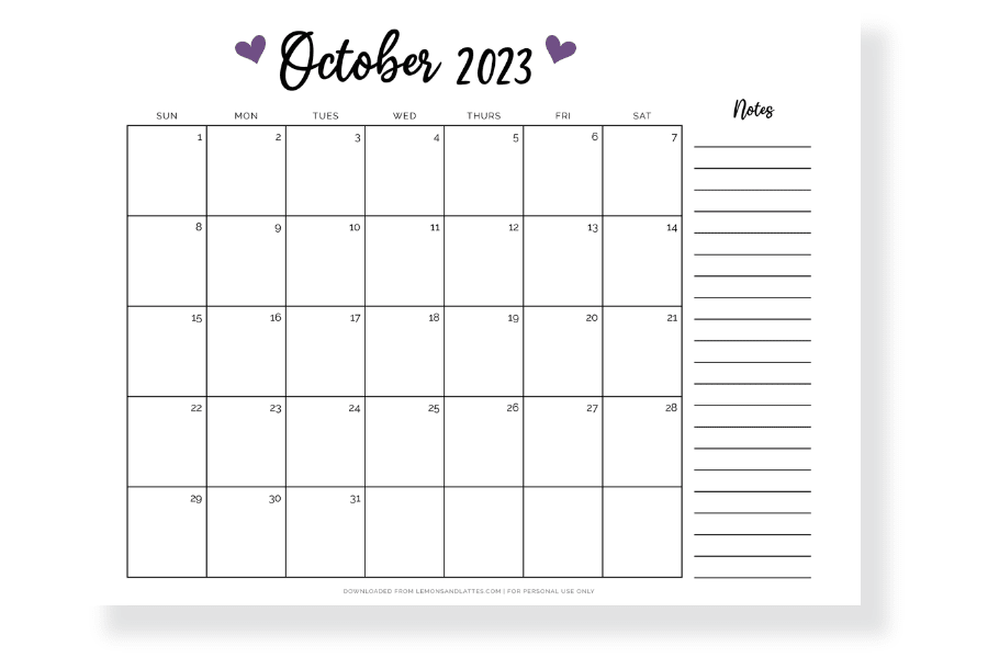 October 2023 calendar
