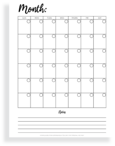 Printable Blank Calendars