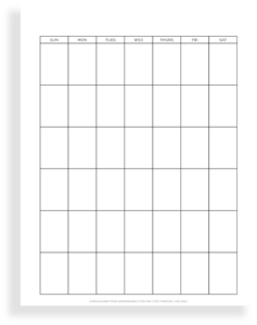 Printable Blank Calendars