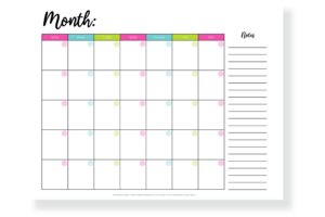 Printable Blank Calendars