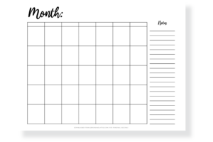 Printable Blank Calendars