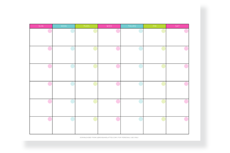 Printable Blank Calendars