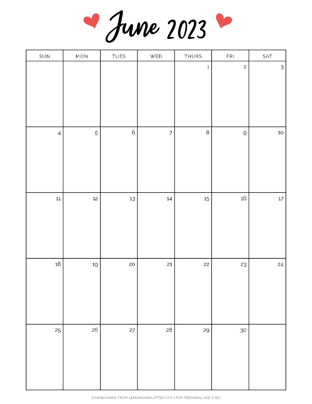 printable-june-calendar-2023-44 - Lemons and Lattes