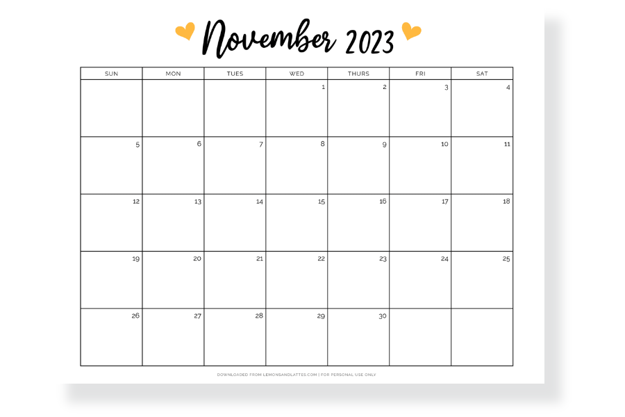 printable November calendar pdf