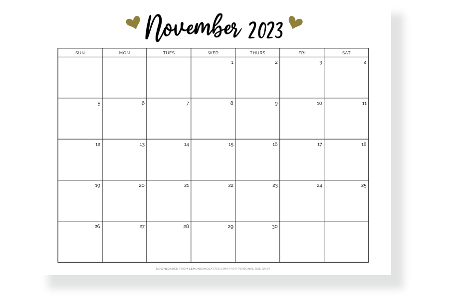 printable November calendar pdf