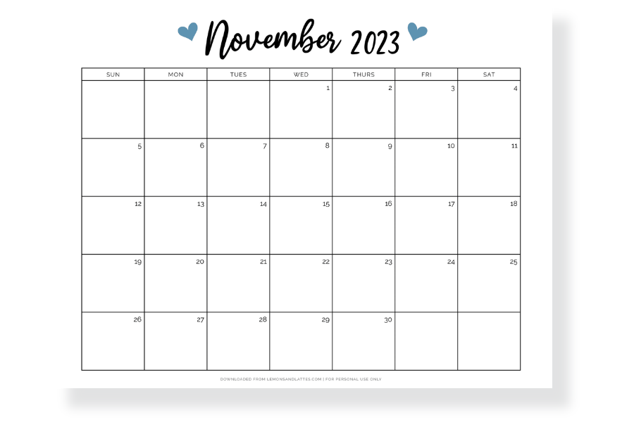 printable November calendar pdf