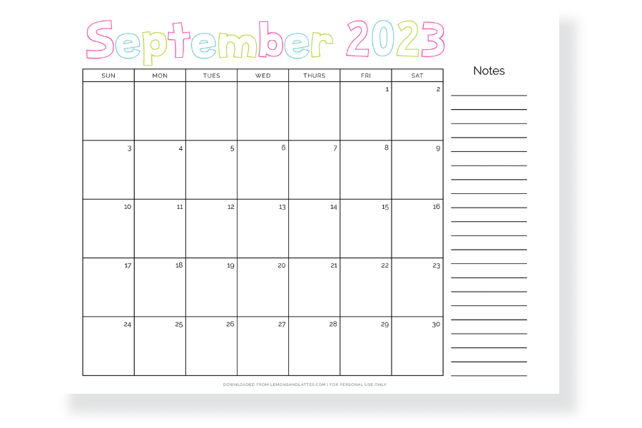 september 2023 calendar